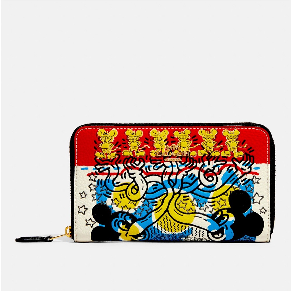 Coach x Mickey Mouse X Keith Haring Medium Id Zip Wallet